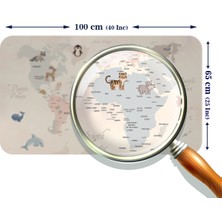 Lila Fil Eğitici Dünya Haritası Dünya Atlası Çocuk ve Bebek Odası Duvar Sticker