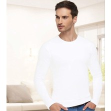 Tutku Elit Erkek Sıfır Yaka Likralı Uzun Kol Fanila Atlet 1302 - 6 Adet