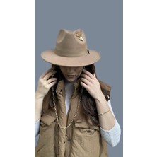 Laviyonsa Iğneli Aksesuar Kovboy Keçe Şapka