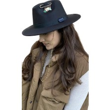 Laviyonsa Iğneli Aksesuar Kovboy Keçe Şapka