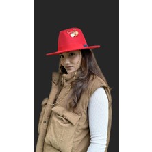 Laviyonsa Iğneli Aksesuar Kovboy Keçe Şapka