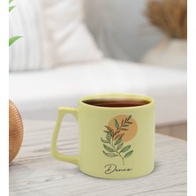 Bk Gift Kişiye Özel Isimli Pastel Sarı Middle Kupa Bardak, Arkadaşa Hediye, Ev Hediyesi, Doğum Günü Hediyesi, Ofis Hediyesi-14