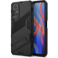 Microcase Xiaomi Redmi Note 11S - Note 11 Global Matrix Serisi Armor Standlı Kılıf - Siyah AL3416