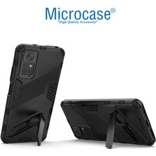 Microcase Xiaomi Redmi Note 11S - Note 11 Global Matrix Serisi Armor Standlı Kılıf - Siyah AL3416