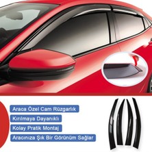 STS Oto Aksesuar Cam Rüzgarlığı Renault Symbol Thalia 2008-2012 Mügen Tip Piano Black