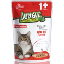 Jungle Kedi Biftekli 24 Adet 100 G Pouch