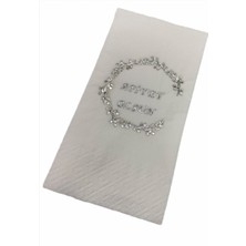 Kidspartim Gümüş Yaldızlı Beyaz Afiyet Olsun Peçete