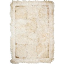 Dericibey Krem Renk Doğal Ultra Yumuşak Ankara Keçi Kürkü Halı 200 x 300 cm