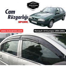 ŞüsCarOto Aksesuar Renault 19 Europa 1994-2001 Uyumlu Mugen Cam Rüzgarlığı Seti Piano Black 4'lü Ithal