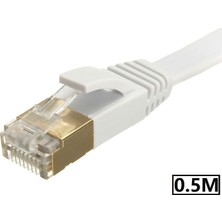 Alfais 4980 Cat7 Ethernet RJ45 Modem Internet Kablosu 0.5 Metre 10GBPS 600MHZ