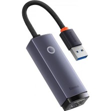 Baseus 22.5cm 100MBPS USB To RJ45 Dönüştürücü Çevirici Ethernet Lan Adaptör Tak Çalıştır USB Hub