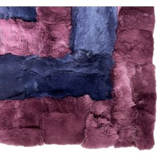 Dericibey Bordo ve Mavi Rex Tavşan Kürkü Seccade 80 x 120 Cm