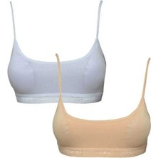 Royaleks Pedli İp Askılı Beyaz ve Ten Rengi Büstiyer 2 adet