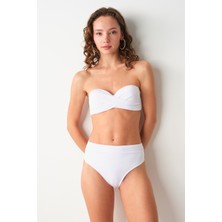 No Gossip Angela High Leg Bikini Tek Alt Beyaz 239203