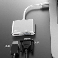 Polhammobile Polham 3.1 Gen Type C To Hdmi ve VGA Görüntü Aktarım Adaptörü, 4K Type C Görüntü Aktarım Hub