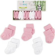 Novibaby 5'li Bambu Yenidoğan Bebek Çorap I Pinky I 0-6 Ay