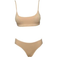 Royaleks Pedli İp Askılı Yarım Atlet Büstiyer Külot Takım Ten Rengi