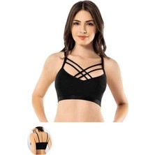 Royaleks Kota 3 Adet Siyah Çapraz İpli Büstiyer