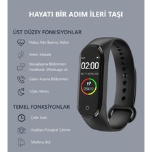 Mesro M4 Akıllı Bileklik Renkli Ekran Ios ve Android Uyumludur Son Versiyon