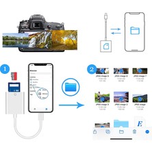 Byrist Apple Lightning iPhone / iPad Uyumlu Sd Hafıza Kartı Bağlantı Adaptörü - Tf Kart Destekli