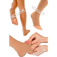 WibteX Külotlu Varis Çorabı Burnu Açık (Ten Rengi) Orta Basınç Ccl2(Çift Bacak)