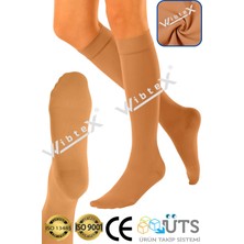 Wibtex Diz Altı Varis Çorabı Burnu Kapalı (Ten Rengi) Orta Basınç Ccl2(Çift Bacak)