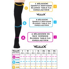 Wibtex Diz Üstü Varis Çorabı Burnu Kapalı (Siyah Renk) Orta Basınç Ccl2(Çift Bacak)