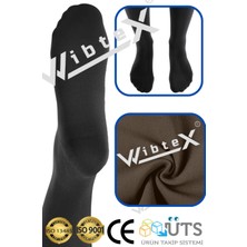 Wibtex Diz Üstü Varis Çorabı Burnu Kapalı (Siyah Renk) Orta Basınç Ccl2(Çift Bacak)
