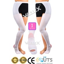 Wibtex Ameliyat Çorabı Belden Kemerli Anti-Emboli Çorap (Beyaz Renk)(Çift Bacak)