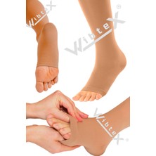 Wibtex Diz Altı Varis Çorabı Burnu Açık (Ten Rengi) Orta Basınç Ccl2(Çift Bacak)