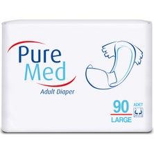 Pure Med  Belbantlı Yetişkin Hasta Bezi Large Büyük Boy 90 Adet