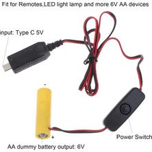 Caichi 6V Aa Pil Eliminator USB C Güç Kaynağı 4xaa Pili Değiştirin Anahtar - Siyah (Yurt Dışından)