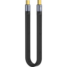 Caichi Usb-C-Usb-C Uç Bağlantılarına Sahip USB Type-C Kablosu 3 Kablo - Siyah (Yurt Dışından)