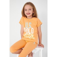 U.S. Polo Assn. Koyu Sarı Kız Çocuk Tayt Takım