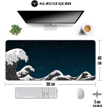 KlasseGear Pro 90x40 Cm Xxl Gaming Oyuncu Mouse pad MousePad Kanagawa Yıldızlar