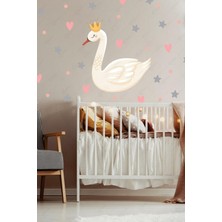Msticker Kuğu Yıldızlar ve Kalpler Çocuk Bebek Odası Sticker Seti