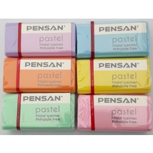 Pensan 6'lı  Pastel Renkler Silgi Seti Farklı Renk Seçenekleriyle Kırtasiye Ürünü