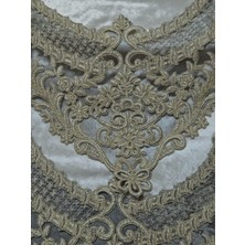 Essen Tekstil İRA160 x 220 Lüks Fransız Dantelli Kadife Masa Örtüsü