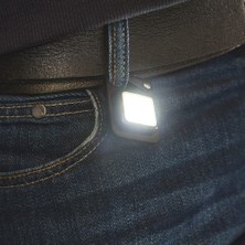 Hubstein LED Anahtarlıklı El Feneri Şişe Açacağı Usb’li Şarj Edilebilir Cep Boy Cob LED Mıknatıslı 4ışık Modlu