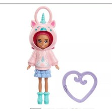 Polly Pocket Kapüşonlu Bebek -Unicorn HKV98 HKW02 Lisanslı Ürün