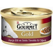 Gourmet Gold Tavuklu Ciğerli Konserve Kedi Maması 85 gr 6 Adet