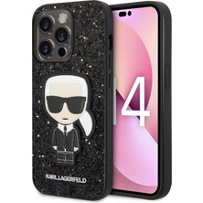 Karl Lagerfeld Apple iPhone 14 Pro  Pullu Parlak Ikonik  Kılıf KLHCP14LGFKPK