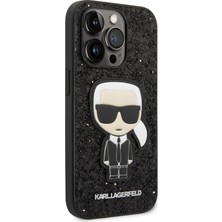 Karl Lagerfeld Apple iPhone 14 Pro  Pullu Parlak Ikonik  Kılıf KLHCP14LGFKPK