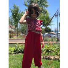 Cillop Butik Kız Çocuk Çiçekli Alt Üst Takım