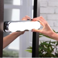 Buffer Kablosuz Parlak Banyo Stüdyo Makyaj Aynası Işığı Pilli Vantuzlu Taşınabilir 4 LED Ampul