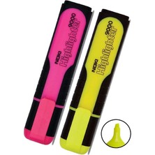 Artlantis Fosforlu Işaret Kalem Sarı Pembe 1 Adet Noki Hıghlıghter 2 Renk Fosforlu Işaretleme Kalemi Neon Renkler