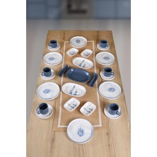 Keramika Buket'in Evi Blue Magic Kaktüs 6 Kişilik 27 Parça Kahvaltı Takımı