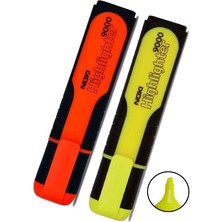 Artlantis Fosforlu Işaret Kalem Sarı Turuncu 1 Adet Noki Hıghlıghter 2 Renk Fosforlu Işaretleme Kalemi Neon Renkler