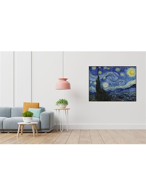 Vincent Van Gogh Yıldızlı Gece PixArt Sanat Elmas Mozaik Tablo Diamond Türkiye 50*35