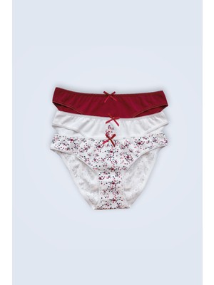 Pierre Cardin 3'lü Ekonomik Paket Cute Flower 2700  Pamuklu Basic Brief Külot